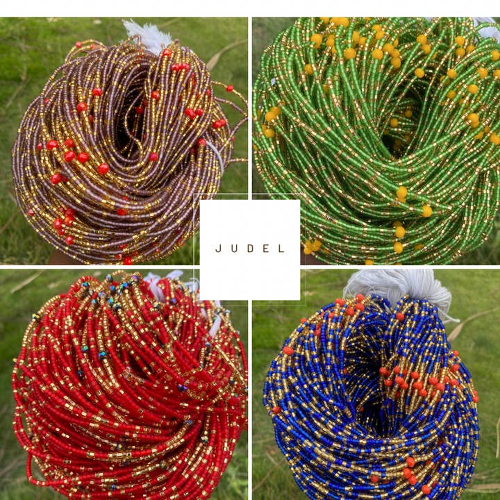 FROSTED 8 COLOURED WAIST BEADS for wholesale by Judels Collection