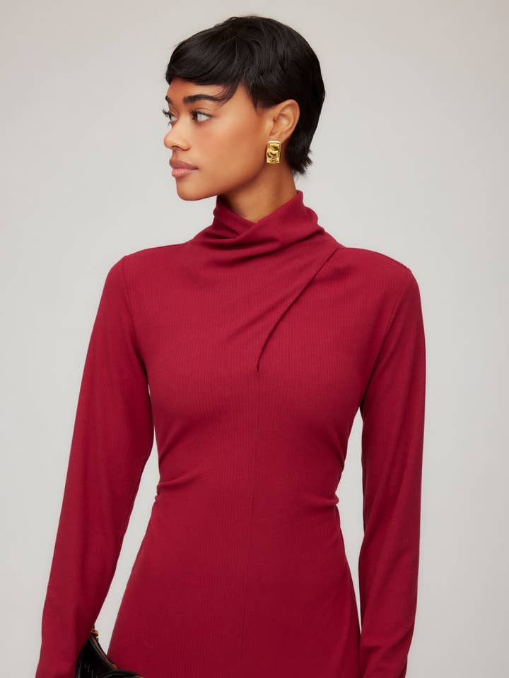 Brick F Tasha Turtleneck Midi Dress for wholesale on Faire6