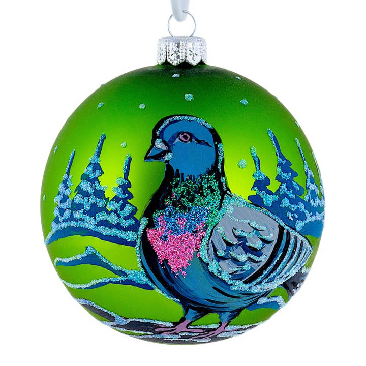 Ornement de Noël en verre en forme de pigeon pour la vente par STP