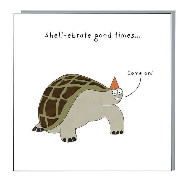 Shell-ebrate greeting card for wholesale by Not at all Jack