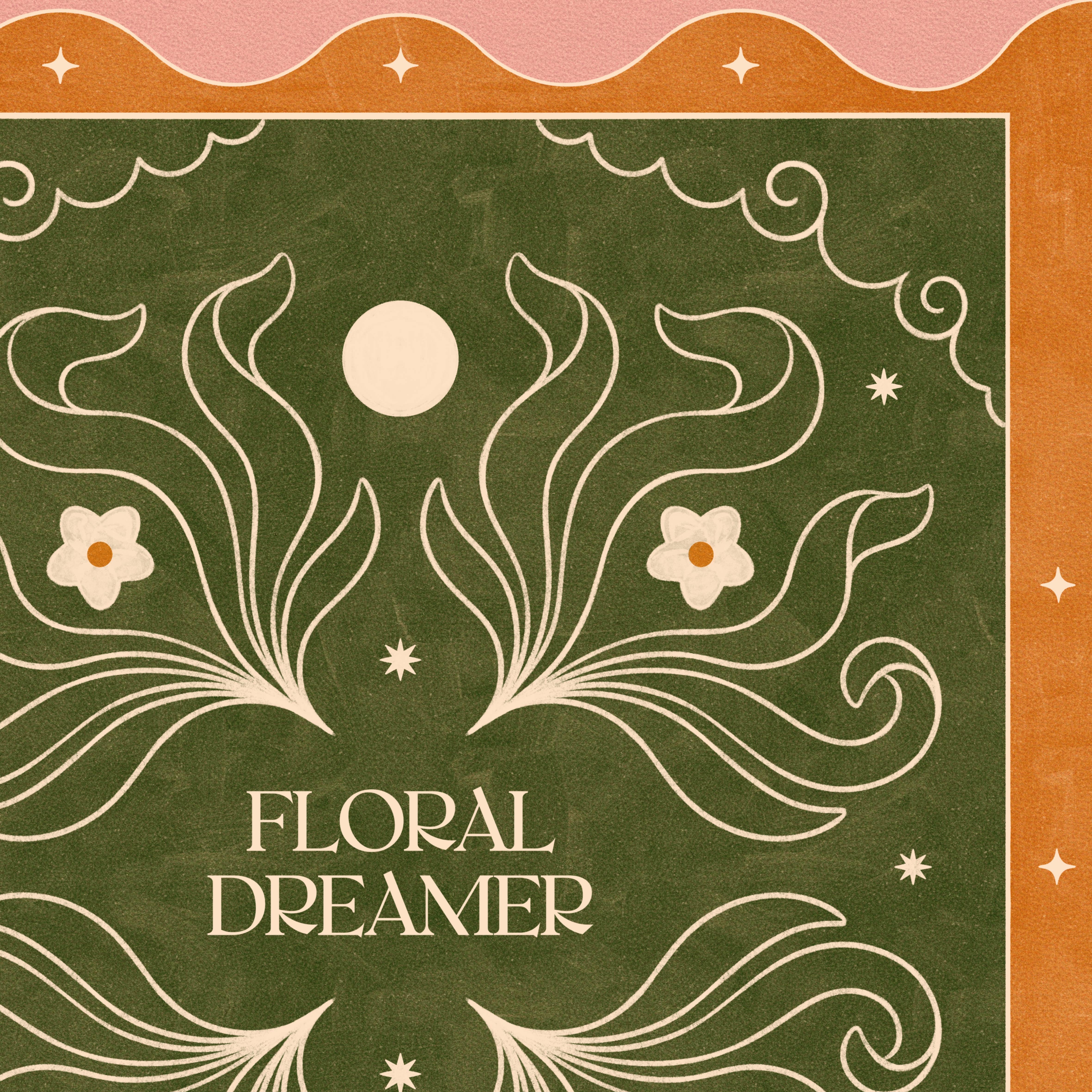 Nïma Nïma Studio – wholesale Art print – ‘Floral Dreamer’, Boho Celestial, Floral Art Print2