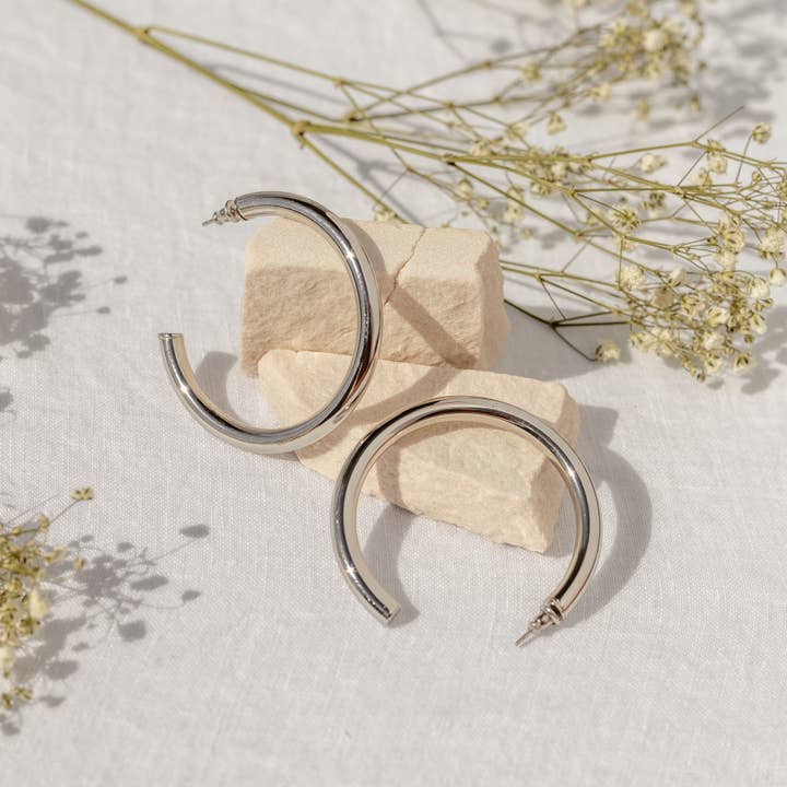 Emerald Coast Hoops Silver for wholesale on Faire2