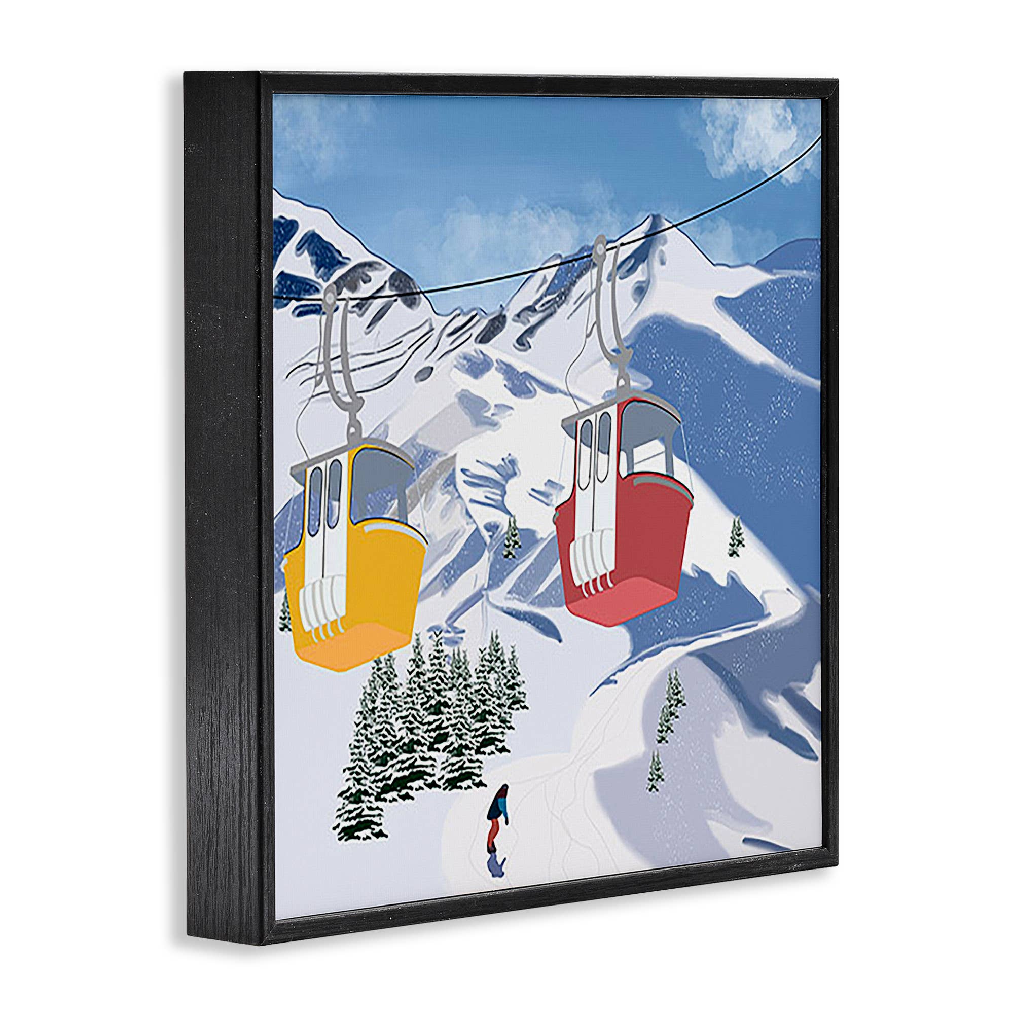 Stupell Industries - Wholesale Wall Sign - Ski Lift over Vast Mountain - Framed Wall Art13