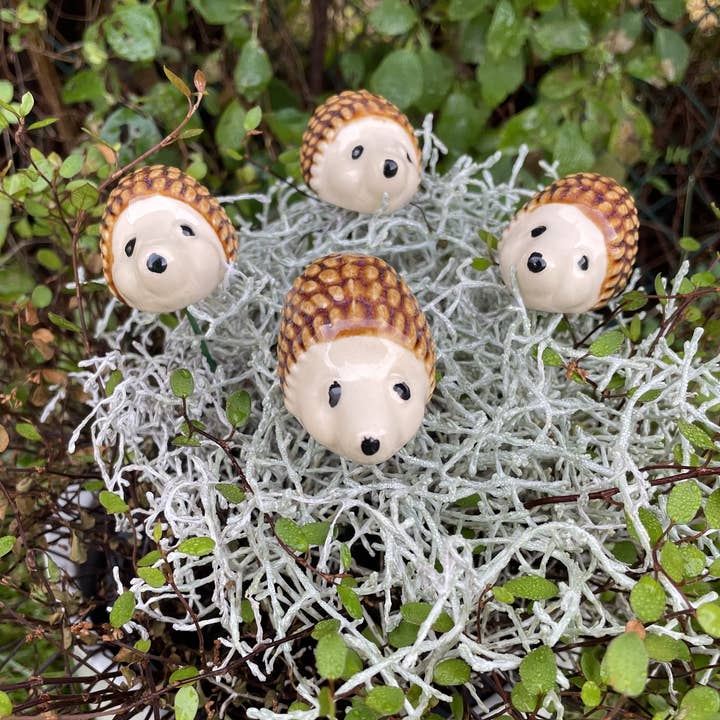 Pannonhem AB. - Wholesale Garden/Lawn Stake - Ceramic Hedgehog, Plant stake,Hedgehog on stem1