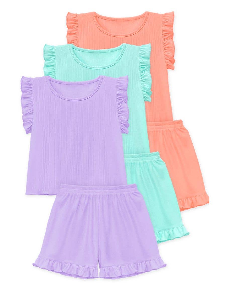 Cutie Patootie Clothing - Wholesale Top en short set - Kinderen - Cutie Patootie Clothing peuter 2-delige korte set met ruches3