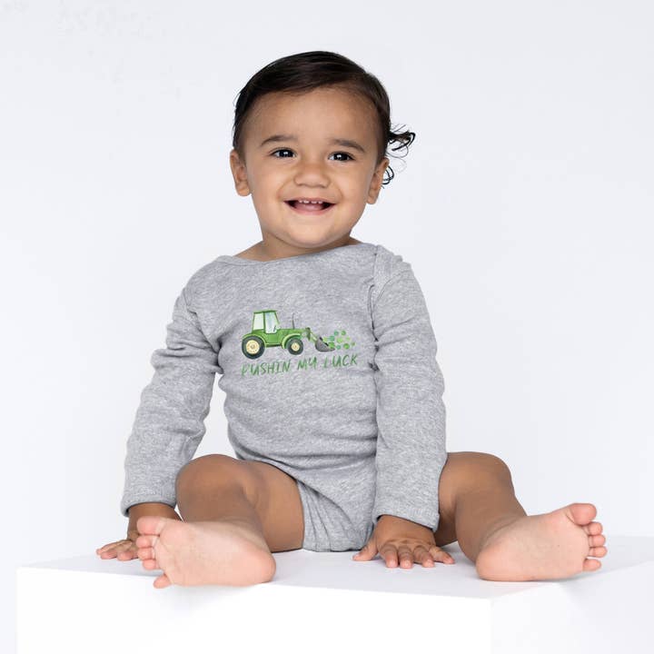 Mein Glück herausfordern | Baby Grafik Langarm-Body für den Großhandel von The Juniper Shop Wholesale