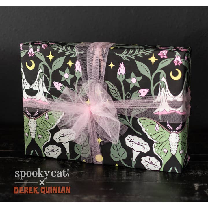 Mandrake Floral Gift Wrap (1 Sheet) for wholesale by Spooky Cat Press