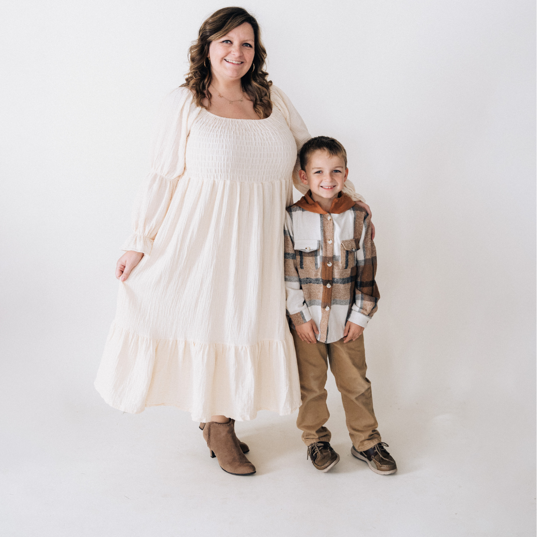 HAHA MAMA Clothing - Vente Robe – femme - Robe maman et moi en mousseline à manches bouffantes - Femme15