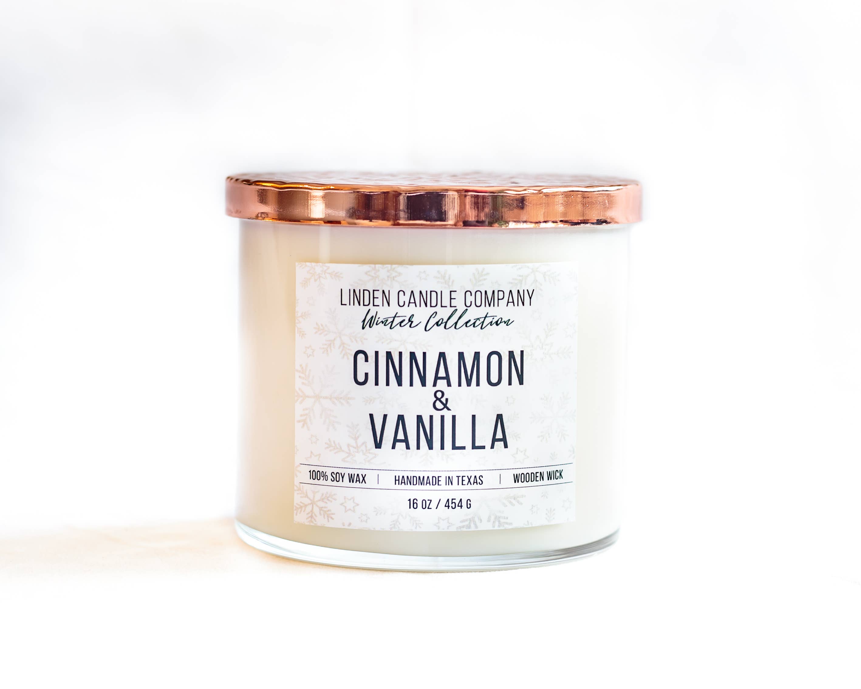 Linden Candle Company - Wholesale Jar/Filled Candle - Cinnamon & Vanilla 16oz Seasonal Candle1