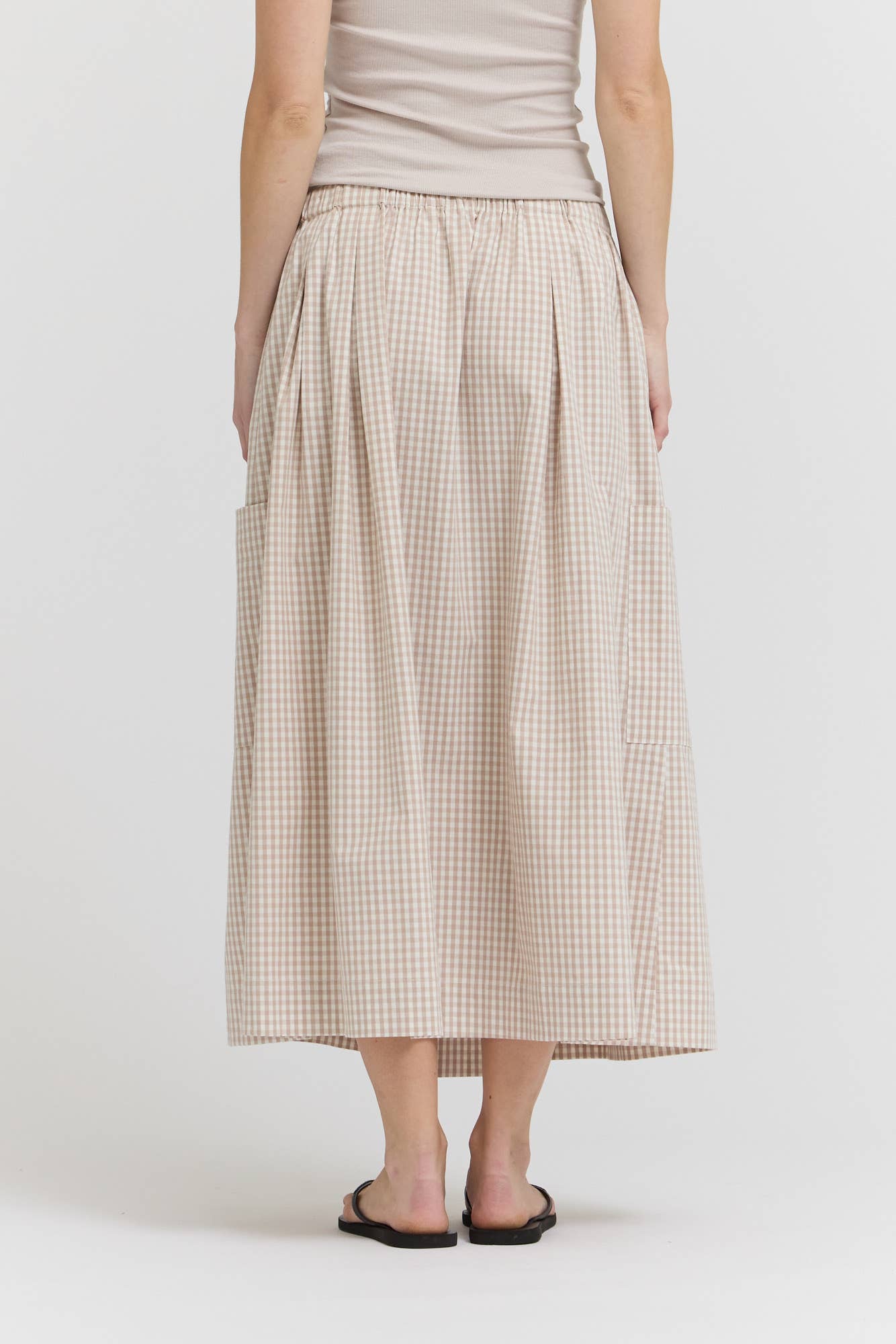 Grade & Gather - Wholesale Skirt - Women's - 50902RG - PLEAT WAIST GIGNHAM SKIRT10