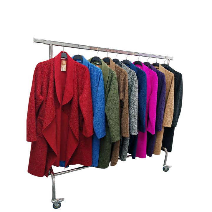 Soft One Size Waterfall Coat with Two Pockets -L078 for wholesale by Superbia