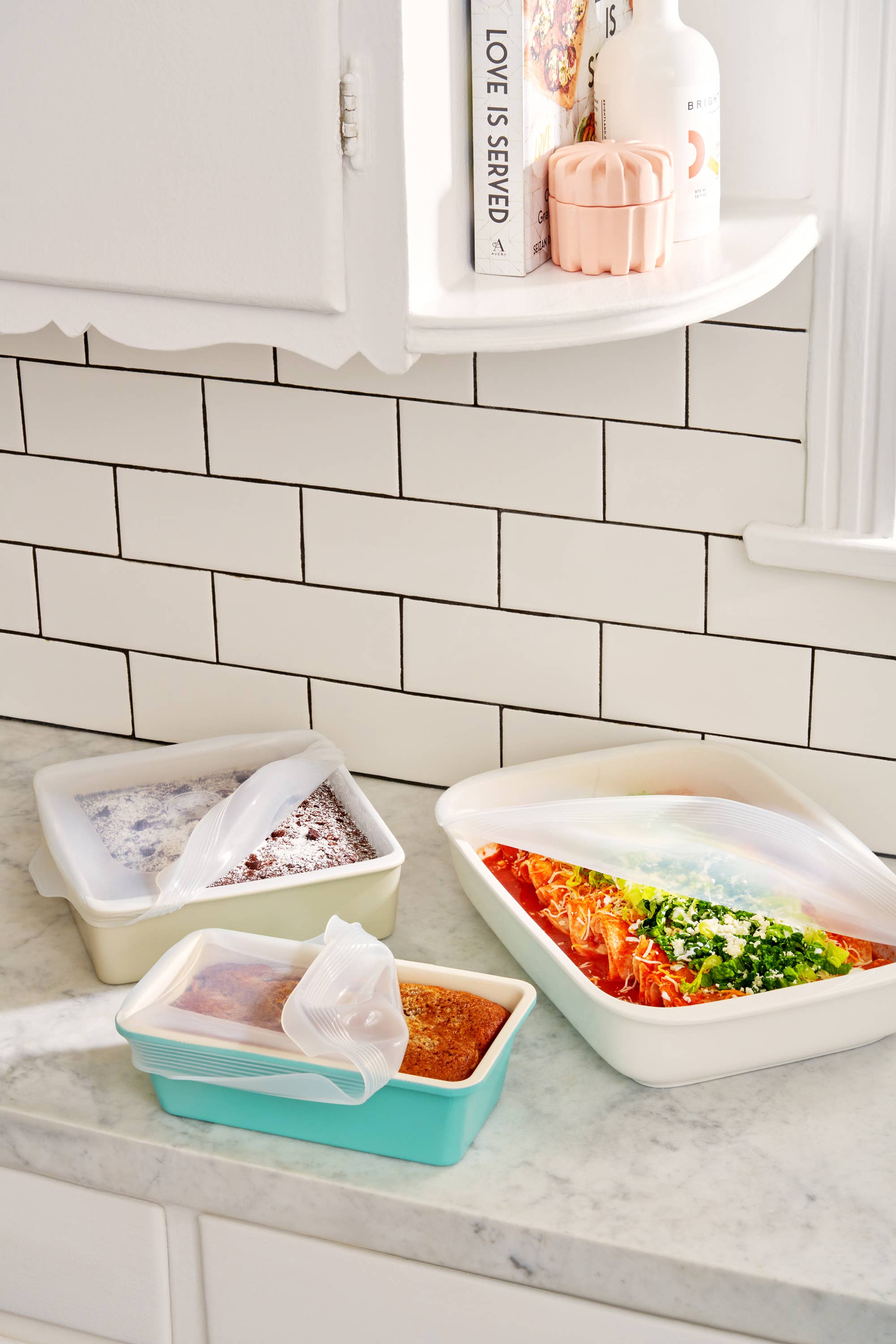 W&P – Engroshandel Indpakning/pose til opbevaring af mad – Genanvendelige silikone stretch bagning låg - sæt af 32