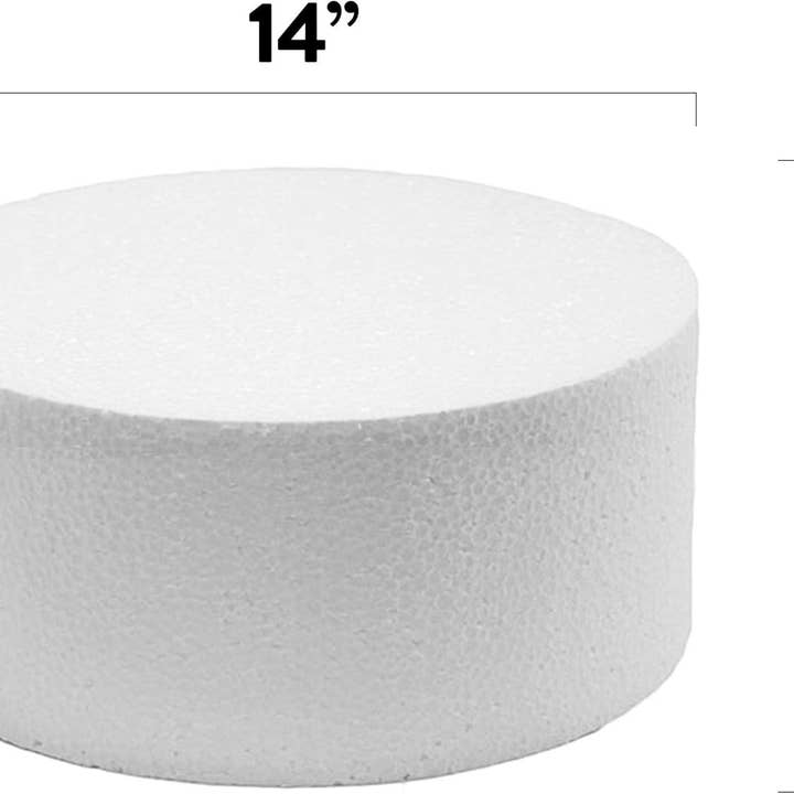 Global Sugar Art - Wholesale Cake stand - 14 Inch Cake Round Cake Dummy – Styrofoam Fake Cake for Decorating, Display & Practice, by Global Sugar Art1