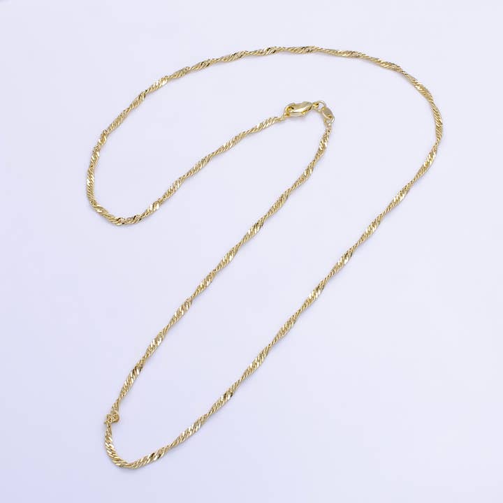 Aim Eternal - Wholesale Link & chain necklace - 14K Gold Filled 2mm Singapore Chain 20 Inch Necklace