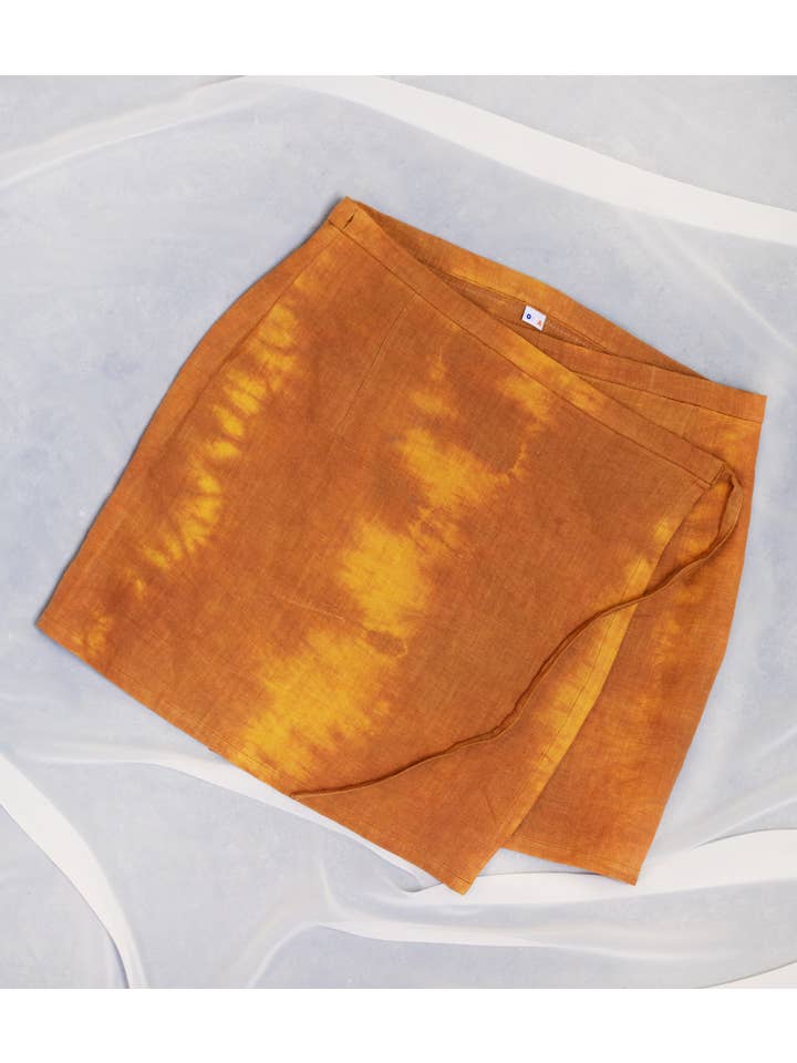 OY A – wholesale Kjol - Dam – OY A LAB: Gurkmeja Orange Linne Wrap kjol