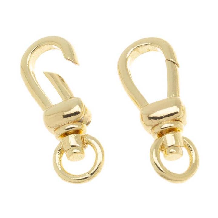 Swivel Push Gate Gold Clasp with Rotating Ring CLG319 for wholesale by Jewel Pledge