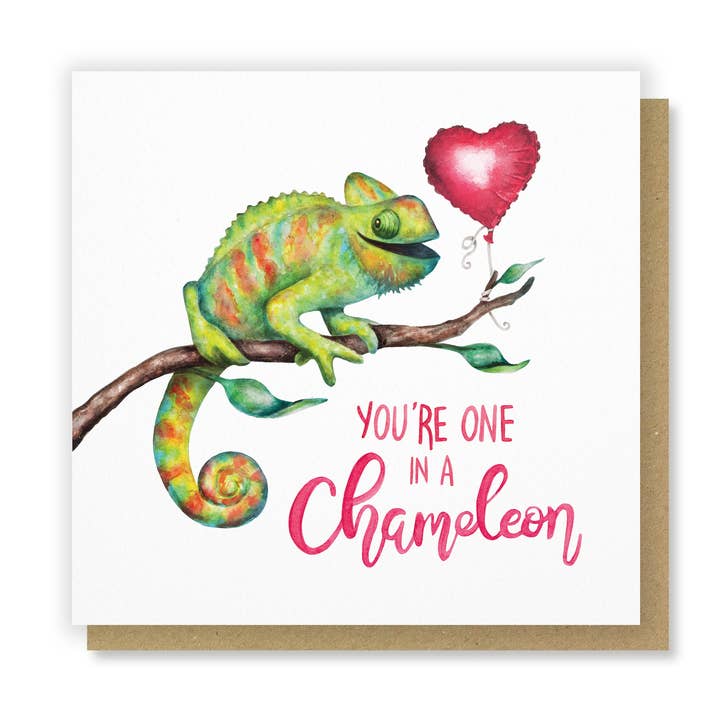 One in a Chameleon - Funny Love Anniversary Greetings Card for wholesale by Citrus Bunn
