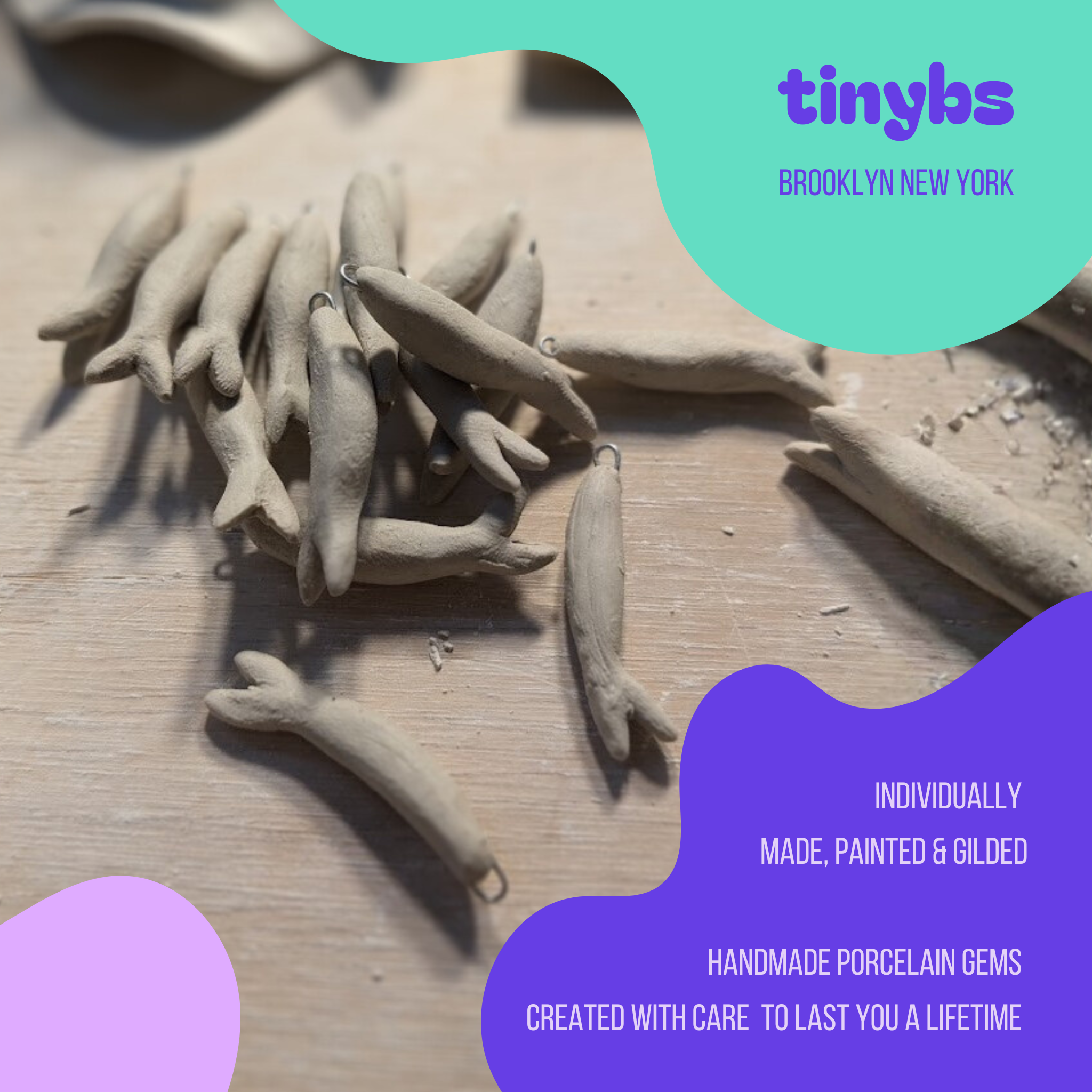 tinybs ceramics - Wholesale Halskettinghanger - 3D ketting met sardine van porselein3