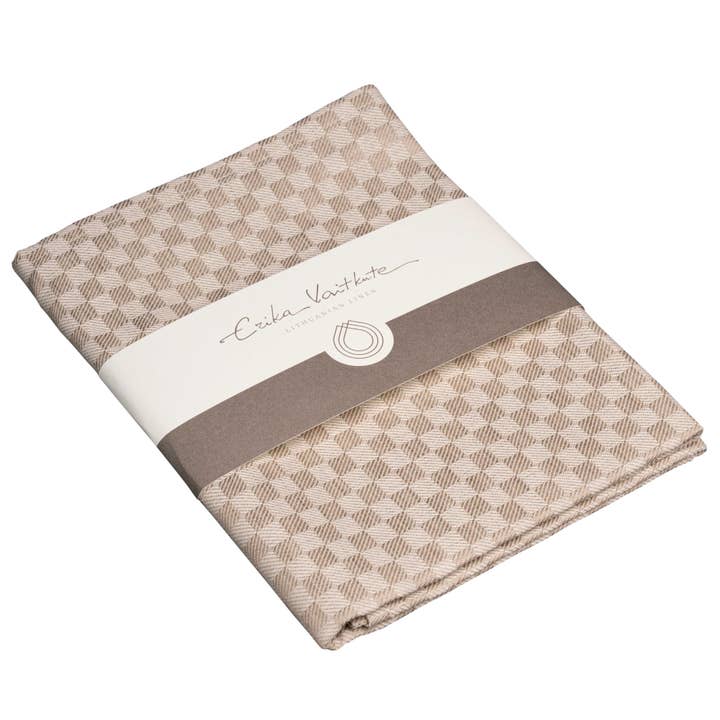 Camino de mesa de mezcla de lino TABLERO DE AJEDREZ para venta al por mayor de Erika Vaitkute