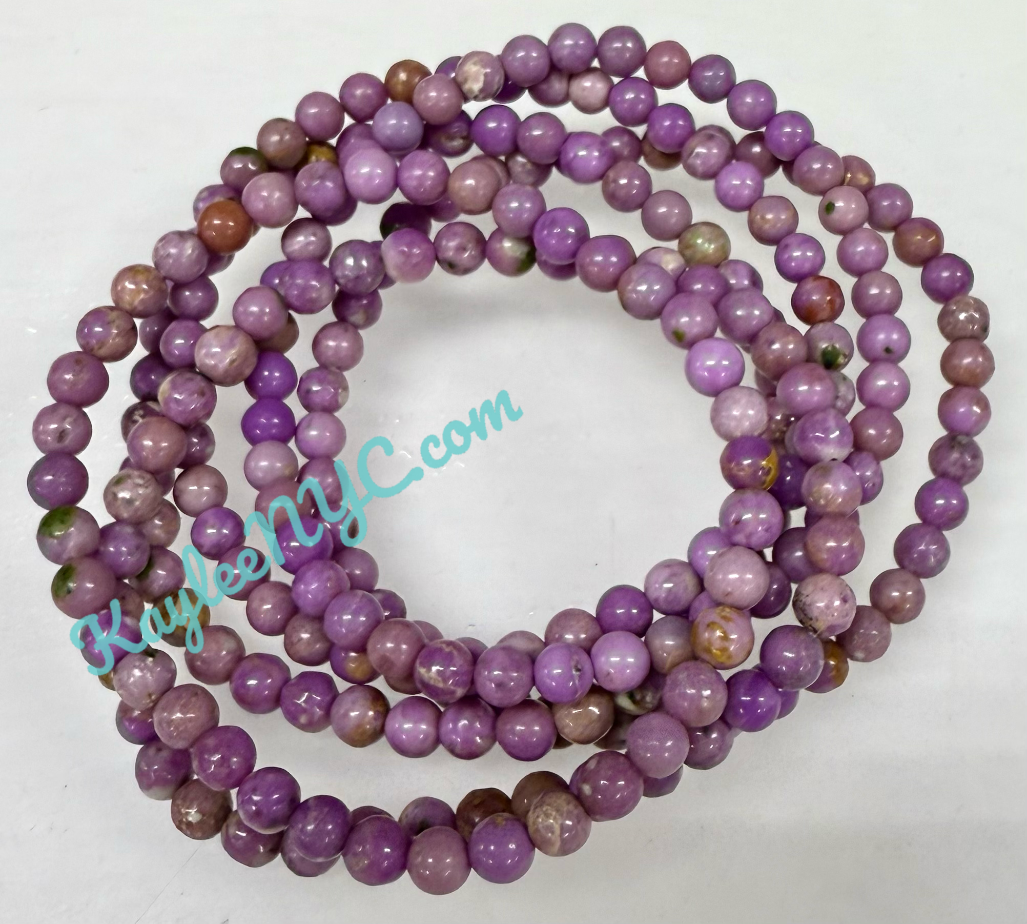 KayleeNYC - Wholesale Beaded Bracelet - Phosphosiderite 5mm 7.5” Crystal Stretch Bracelet1