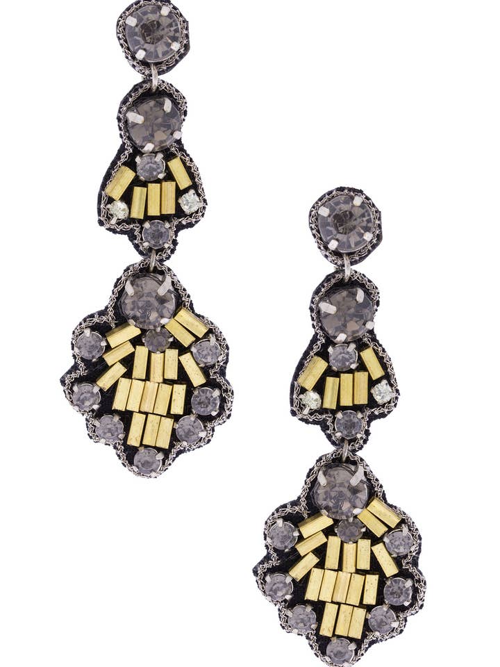 Boucle d'oreille en or noir Gleam on Me pour la vente par SAACHI