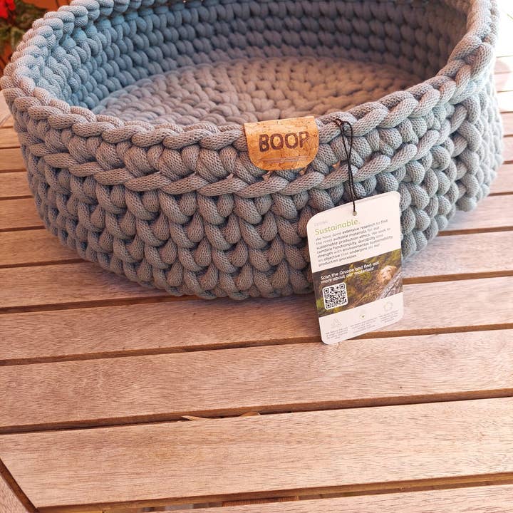 PET GREENS - Wholesale Pet Bed - Cat/Dog - HANDWOVEN cat BASKET in recycled cotton3
