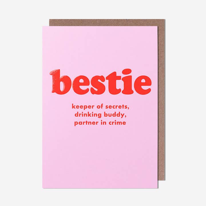 Bestie Keeper Of Secrets Friend Card for wholesale by Pigment Productions Ltd