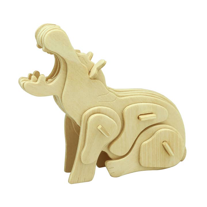 3D Wooden Puzzle: Hippo for wholesale by Hands Craft