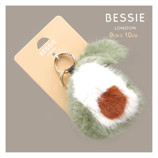 Bessie London – wholesale Keychain – Women's – FAUX FUR PLUSH AVOCADO BAG CHARM