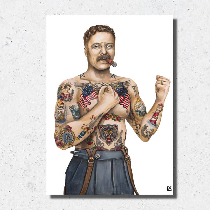 Impression sur papier Teddy Tatted pour la vente par LX Artworks