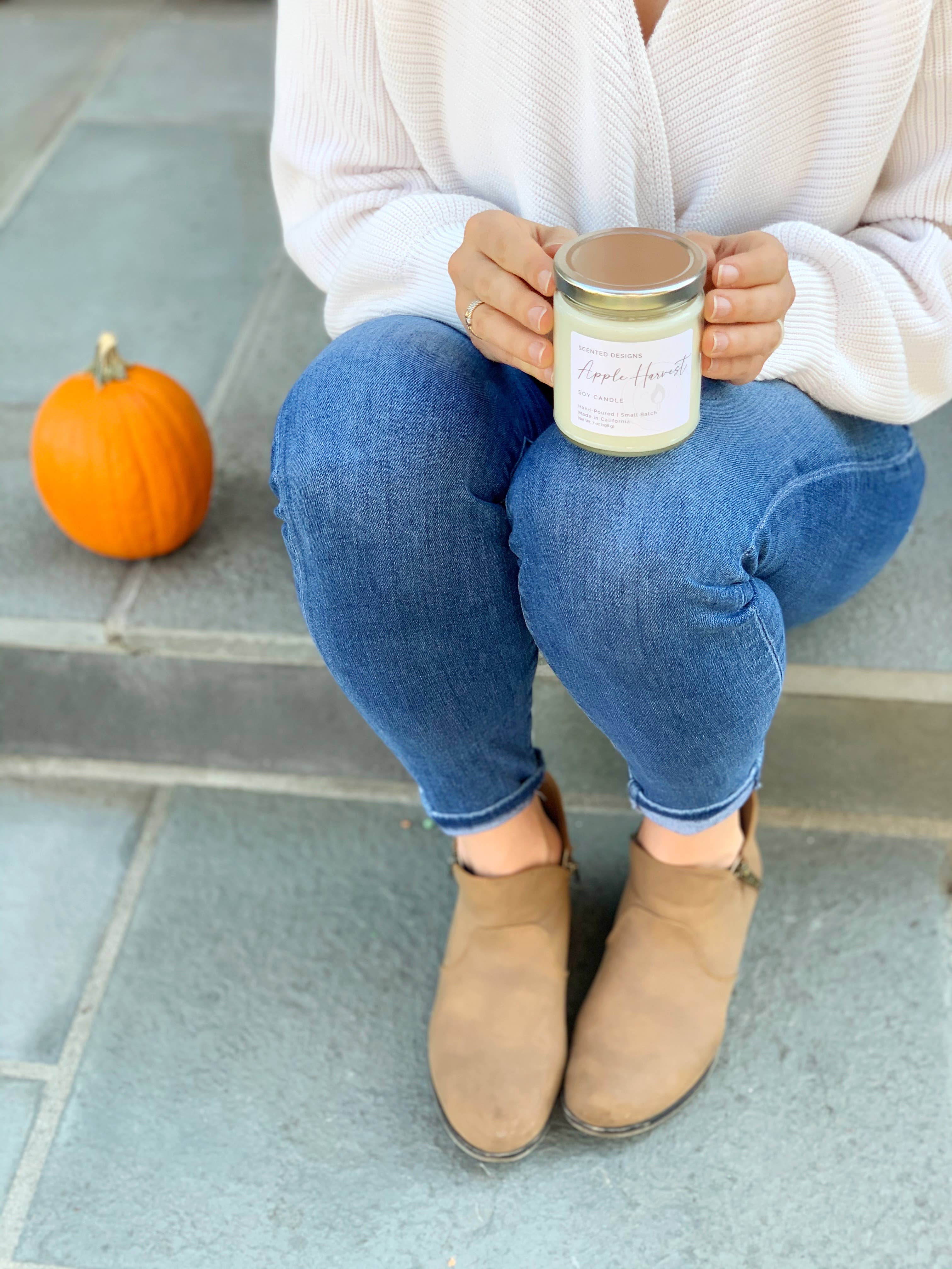 Scented Designs Candle Co - Wholesale Jar/Filled Candle - Apple Harvest Soy Candle - 7oz Signature Jar2