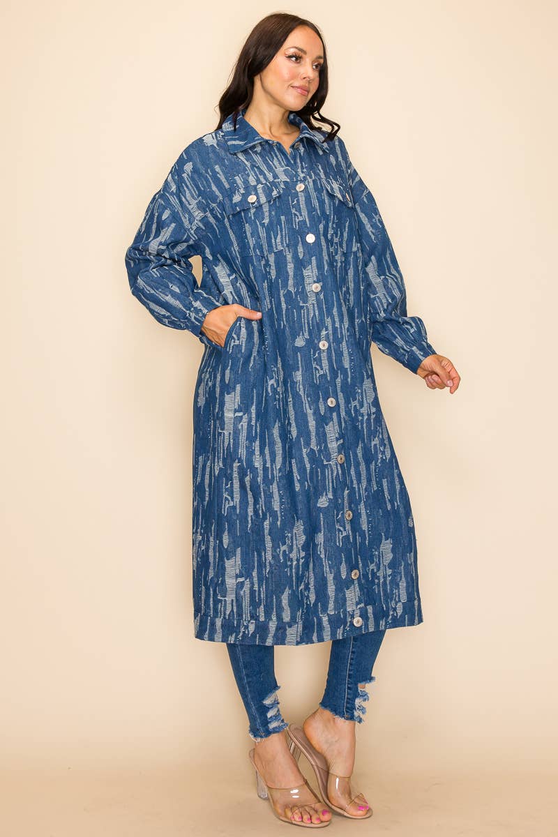 QMP Moda - Wholesale Denim Jacket - Women's - OVERFITTING DENIM JACKET WITH POCKETS   5