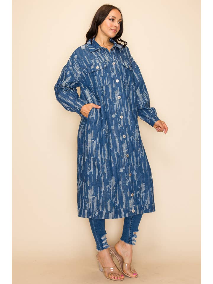 QMP Moda - Wholesale Denim Jacket - Women's - OVERFITTING DENIM JACKET WITH POCKETS 5