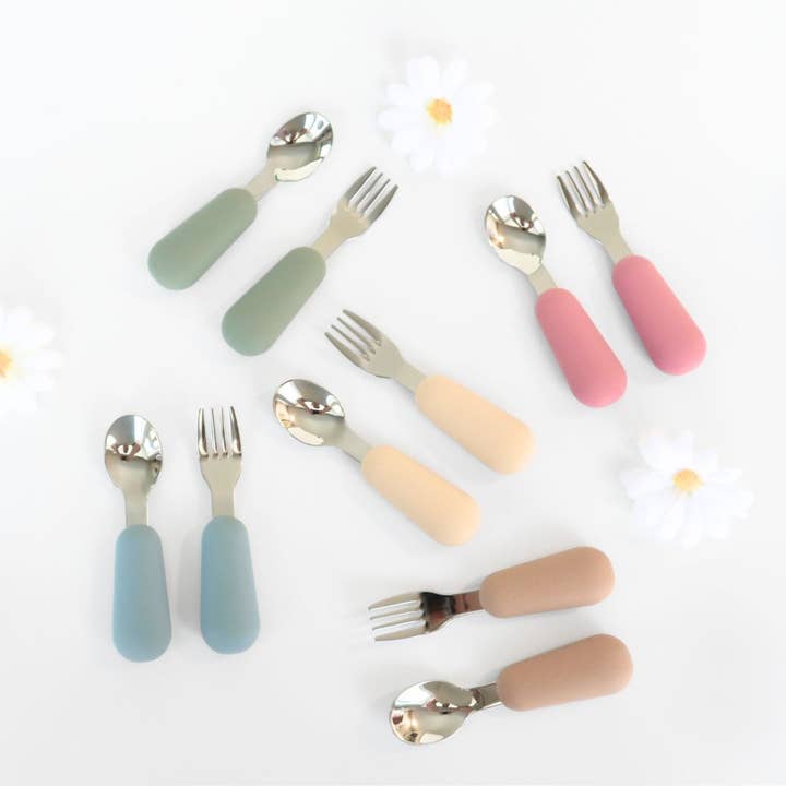 Baby Bliss - Wholesale Flatware Set - Kids & Baby - Stainless Steel & Silicone Silverware
