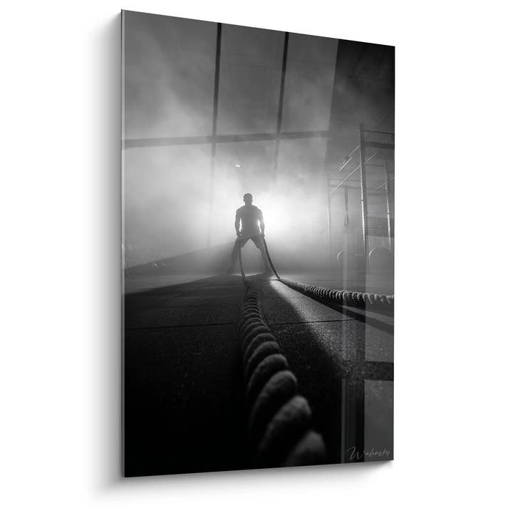 Tabela Fitness Corda de Treino - Força e Determinação - Edição desportiva preto e branco por atacado de Walensky