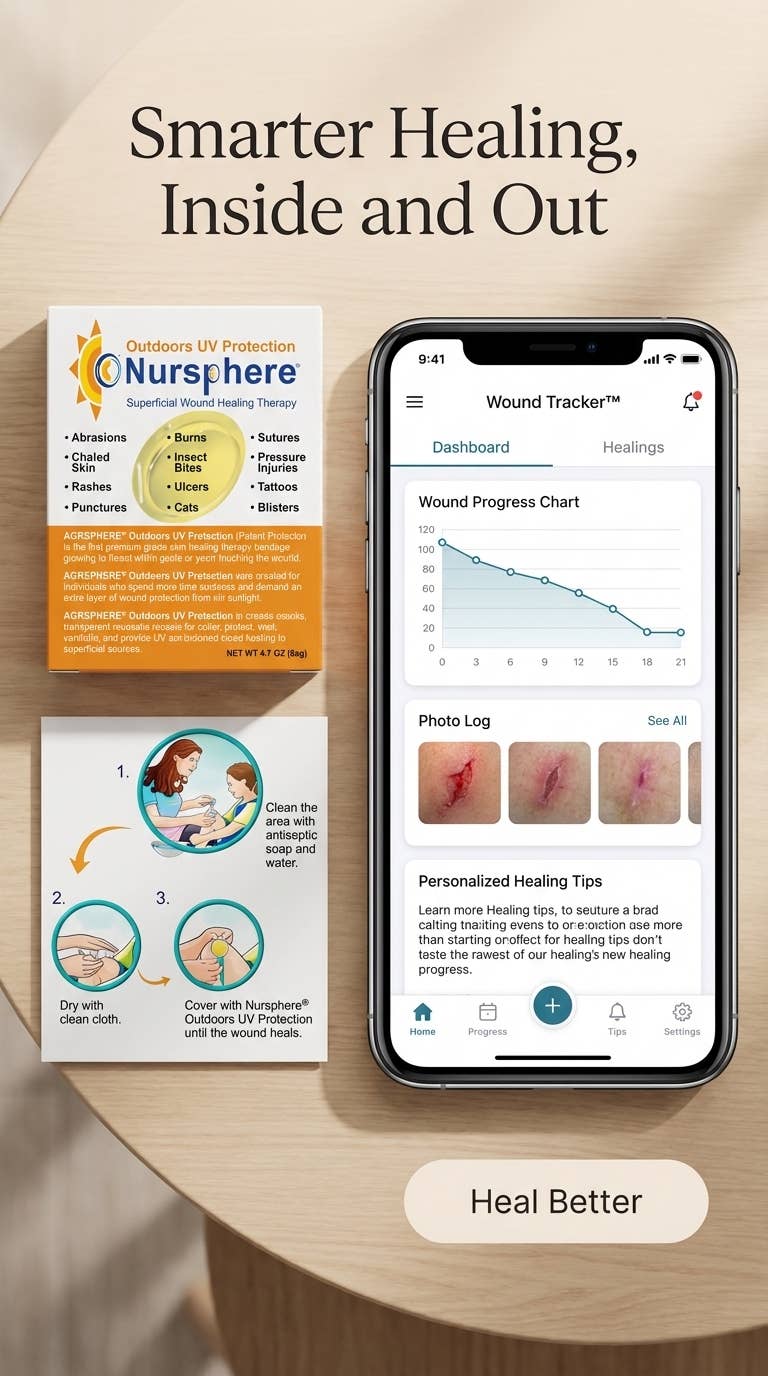 Nursphere Original Dome Bandages - Wholesale Bandaids/Bandages - Nursphere® Original Outdoors UV DB ™/Wound Tracker™ App1