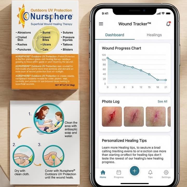 Nursphere Original Dome Bandages - Wholesale Bandaids/Bandages - Nursphere® Original Outdoors UV DB ™/Wound Tracker™ App1