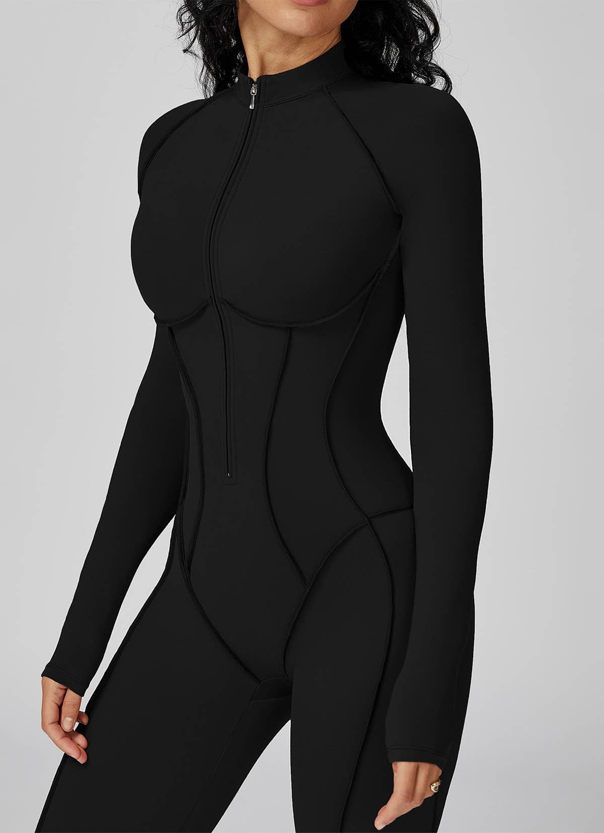 Crave by FW - Wholesale Unitard - Women's - Long Sleeve Zip Front Sport Jumpsuits One Yoga Rompers11