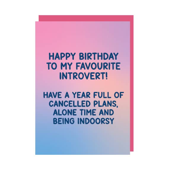 Fluffmallow (Custom duties for USA are pre-paid by us) - Wholesale Birthday Card - HBD Introvert Greeting Card0