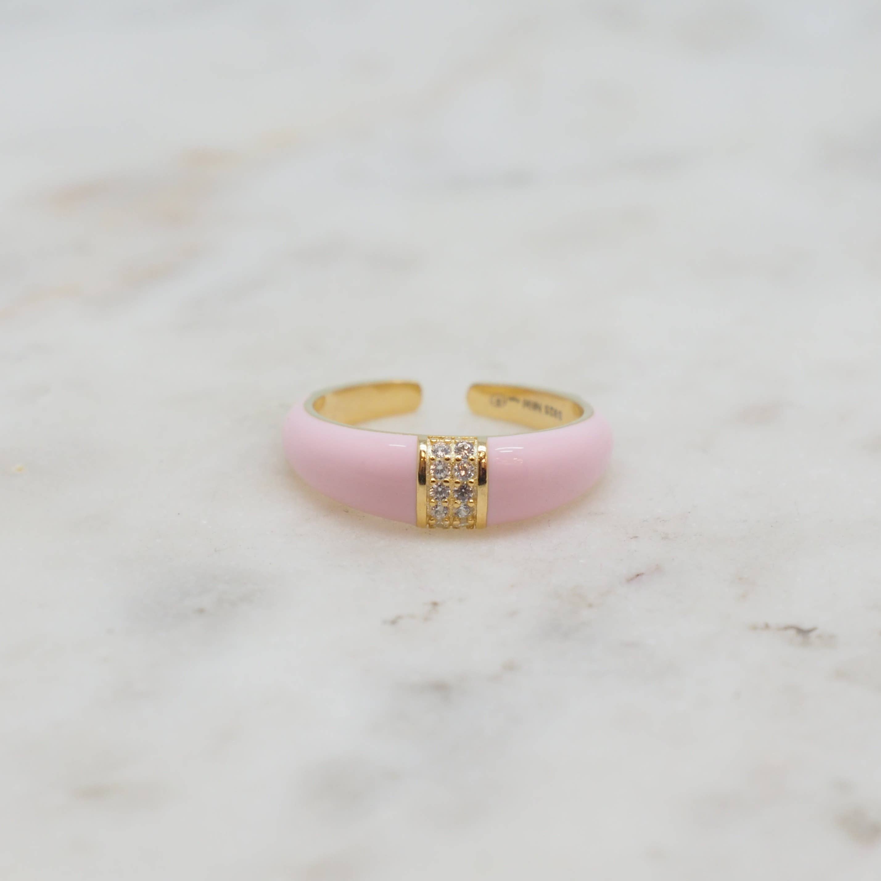 NIIKI PARIS – Engroshandel Ring med sten – Popiglam Rose - Ring i 925 sølv NR944P