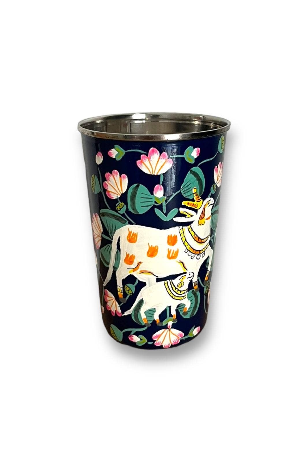 Curiosity Lab - Wholesale Drinking Glass/Cup - Hand-painted food-grade stainless steel tumbler Srinagar Grand0