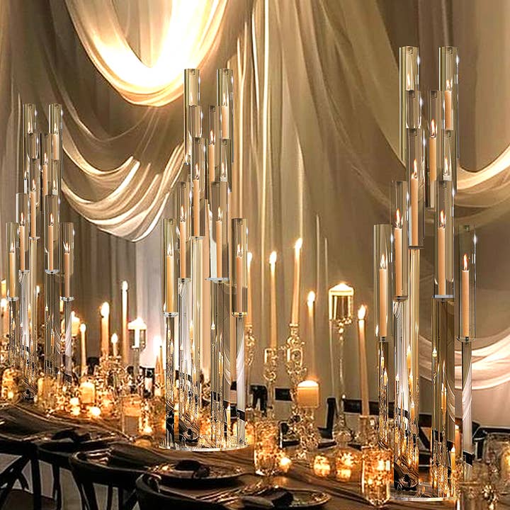 Galore Home - Wholesale Candle Holder - Diamond Glow Acrylic Candelabra5