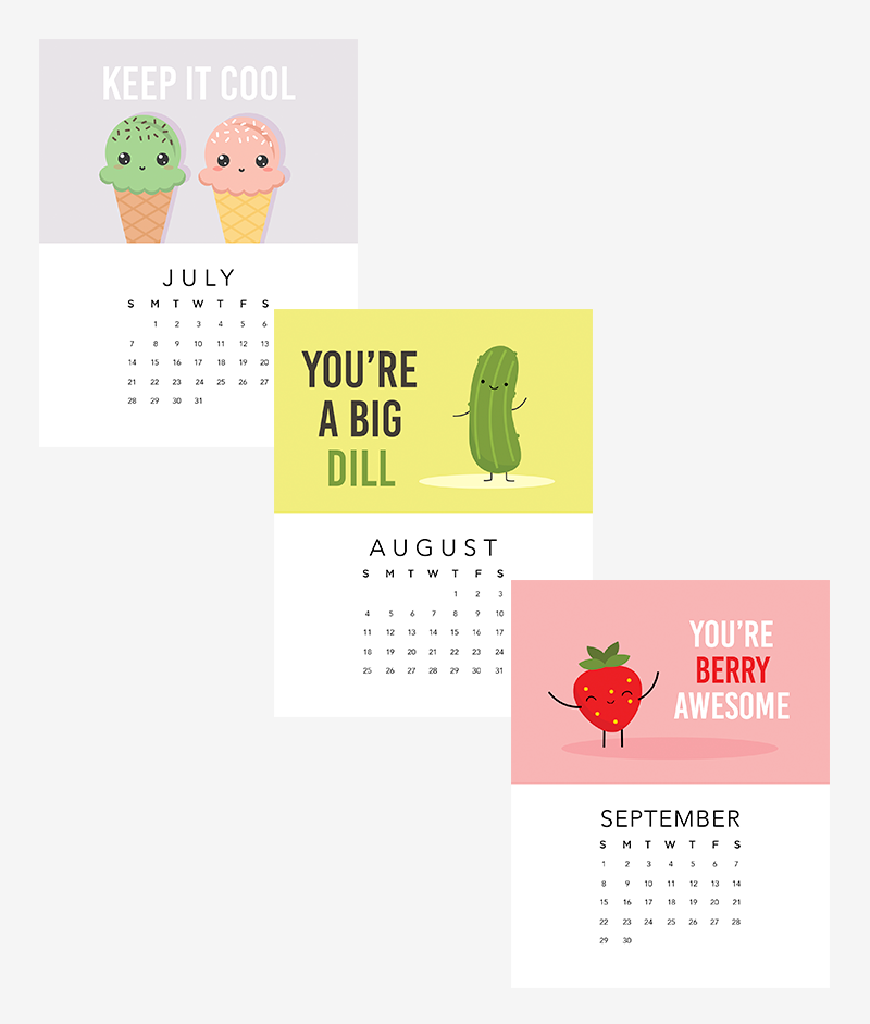 IMPAPER – Calendário por atacado – Calendário de Secretária 2026 "Food Puntastic" com Cavalete3