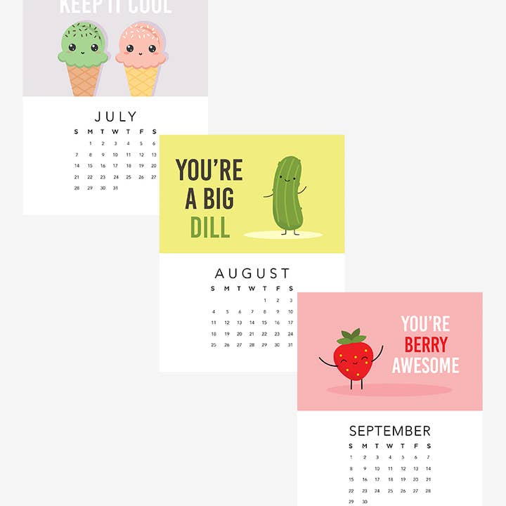 IMPAPER – Calendário por atacado – Calendário de Secretária 2026 "Food Puntastic" com Cavalete3