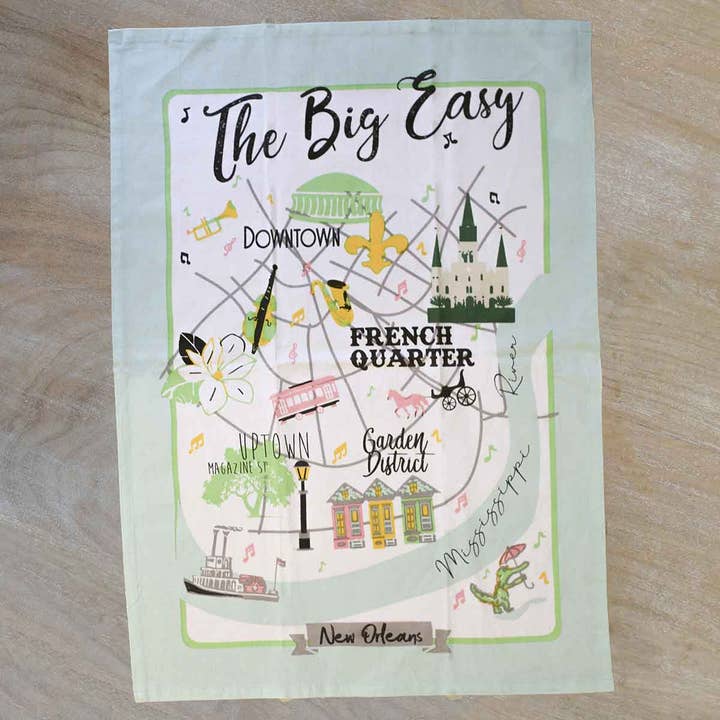 The Royal Standard - Wholesale Hand Towel - Big Easy Flour Sack Hand Towel Blue/White 20x28