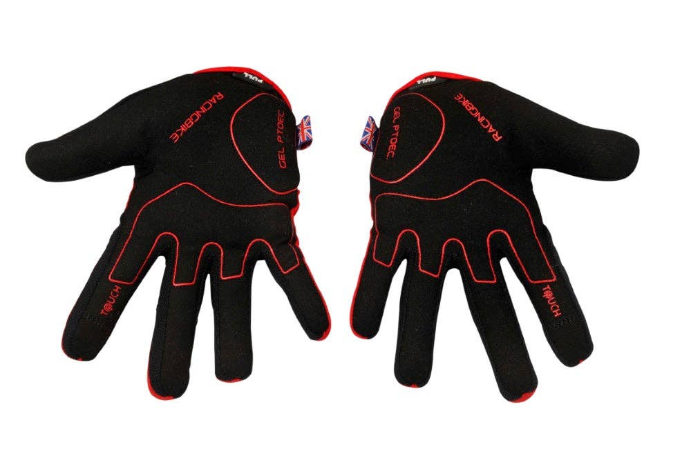 Kratos - Wholesale Gloves - Unisex - Mountain Biking Gloves | Full Finger Padded Cycling Gloves - RED9