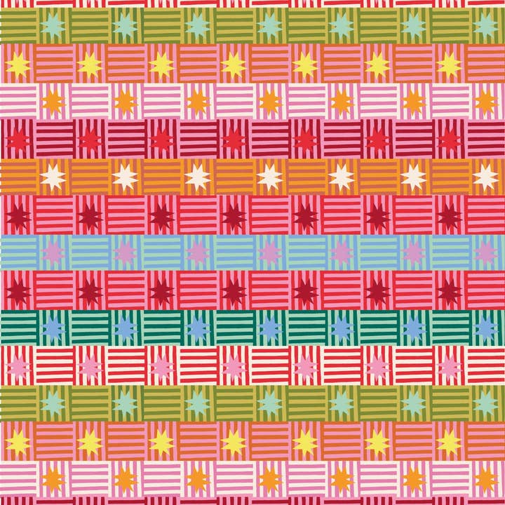 Julstjärnor & ränder presentpapper (WRP19) för wholesale av Raspberry Blossom