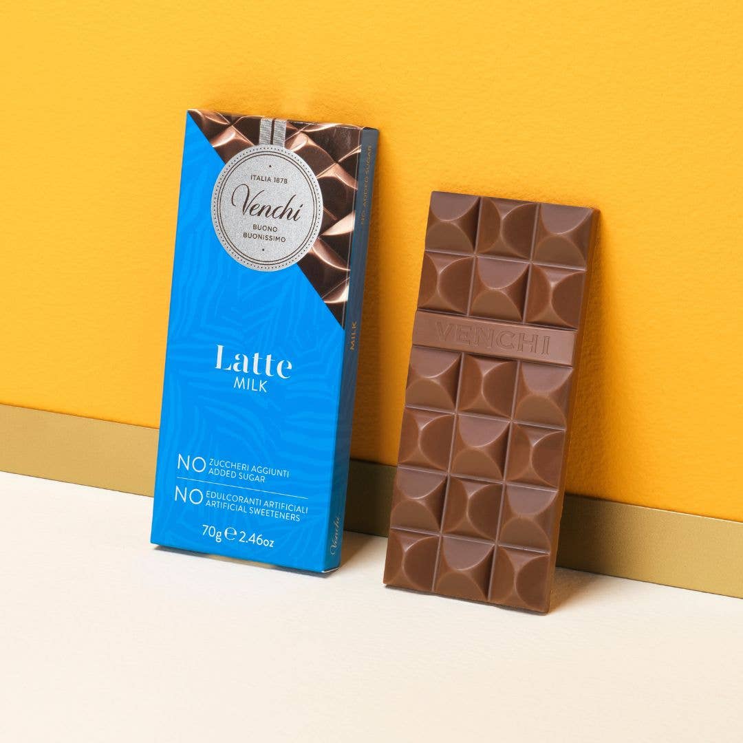 Venchi - Wholesale Chocolate Bar - No Added Sugar Milk Chocolate Bar - Italian Luxury Chocolate