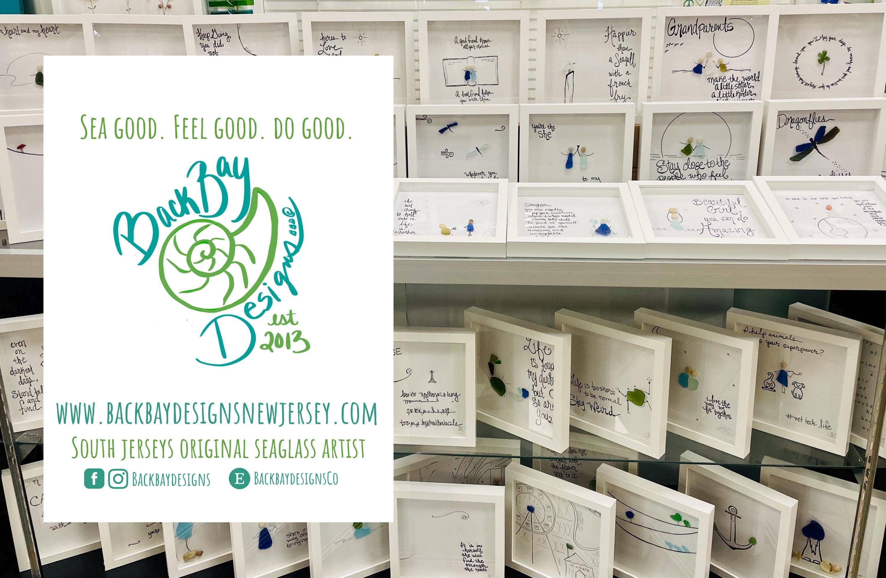 Back Bay Designs - Wholesale Art Print - Dockside MINI - Sea Glass Art - 6x6 Framed9