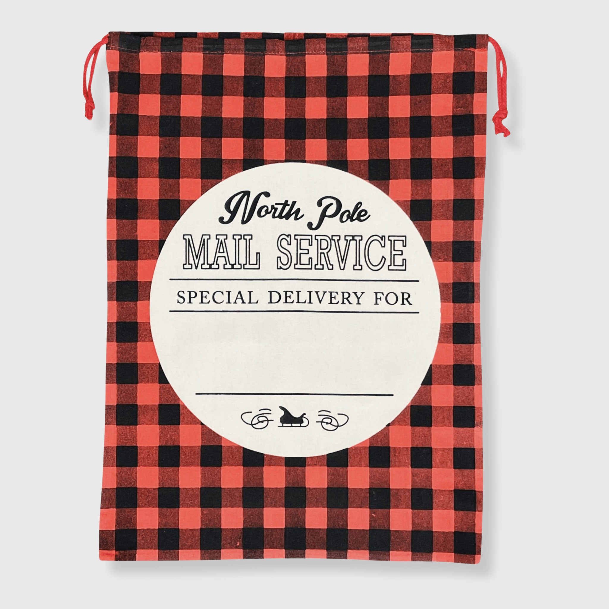 ILTEX Apparel - Wholesale Gift Sack - Santa Sack - Red Plaid1